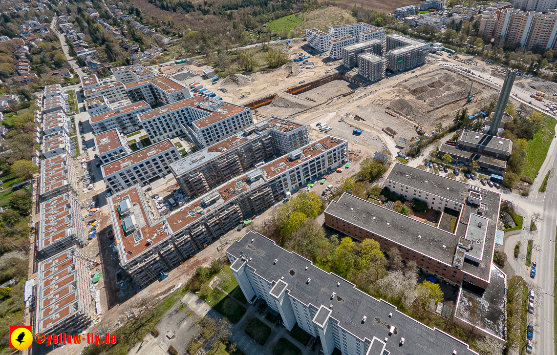 21.04.2023 - Luftbilder von der Baustelle Alexisquartier und Pandion Verde in Neuperlach
